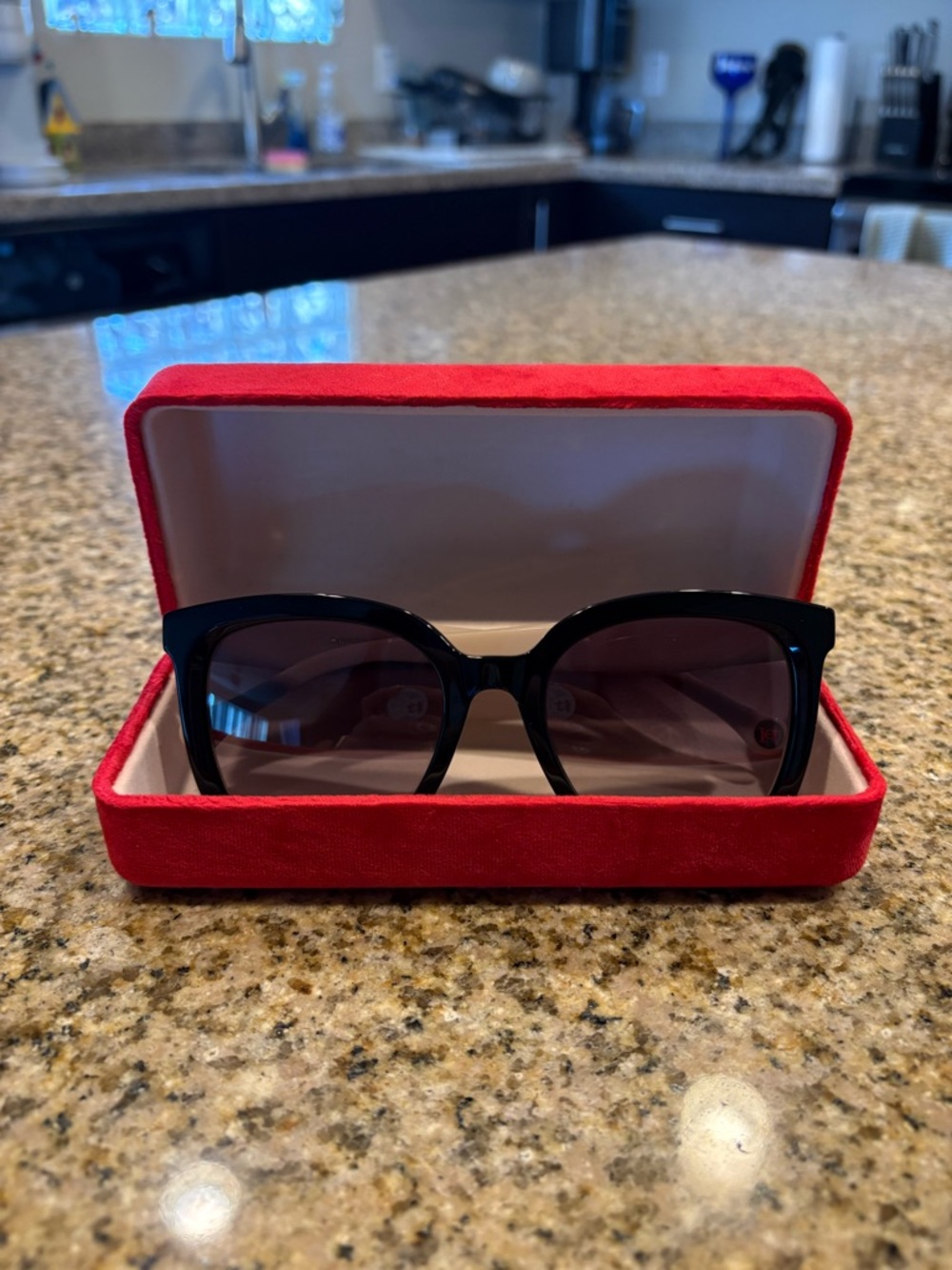 Carolina Herrera Black Women's Oversized Sunglasses with Dark Lenses